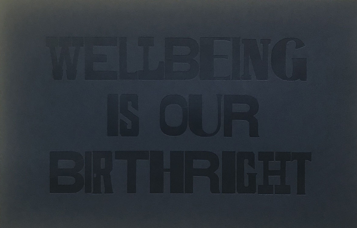 Wellbeing is our birthright letterpress print